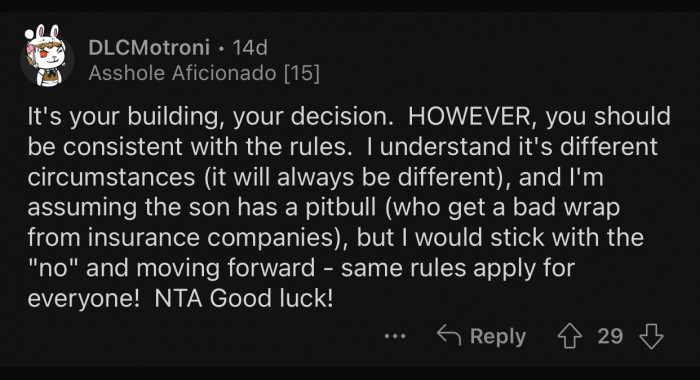 OP should be consistent with his rules; otherwise, they won't be respected.