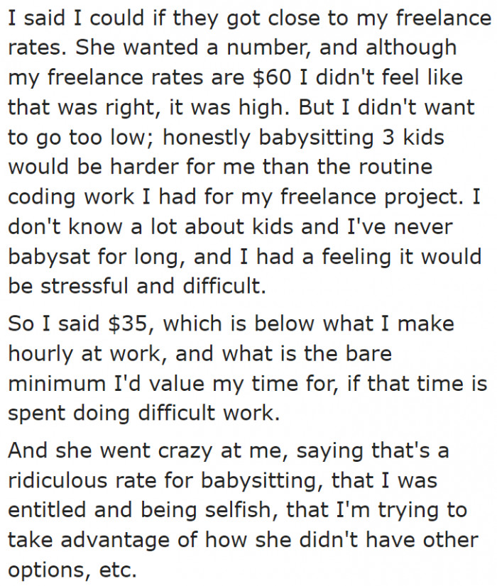 The cousin and her husband were shocked to find out how much the OP was charging them. They were angry too.