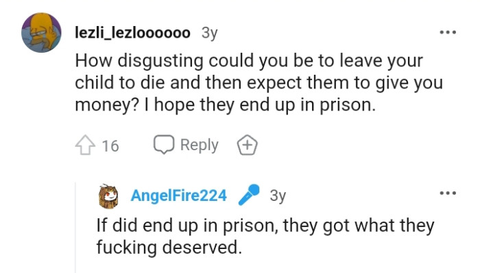 This Redditor Hopes They End Up in Prison