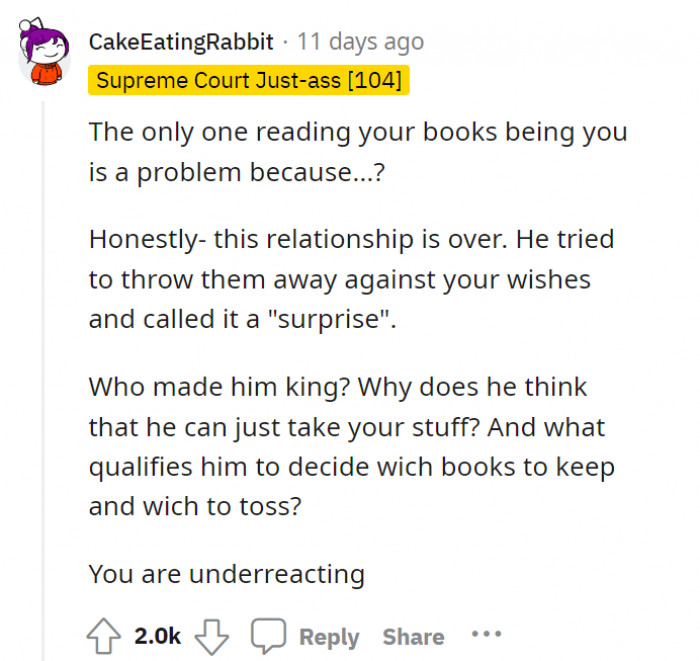 After what he did—OP, this Redditor thinks you’re underreacting. That’s the problem.