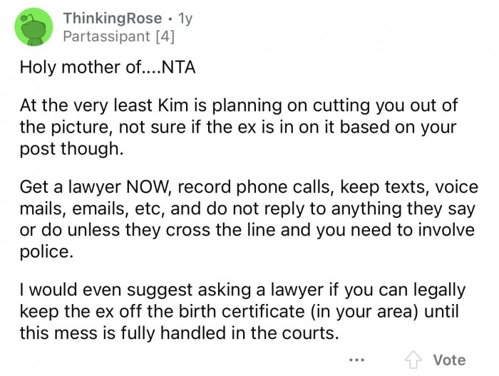 Kim is planning to eventually cut OP out of the picture.