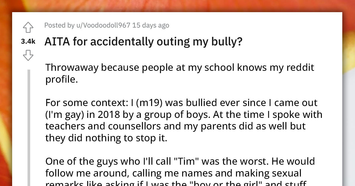 Redditor Asks If He's An A**hole After Outing His Bully On Instagram