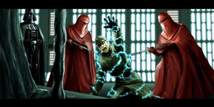 8. This Fan Art Depicts a Scene of an Officer Being Tortured for His Failures. Peek at Vader as He Stands By