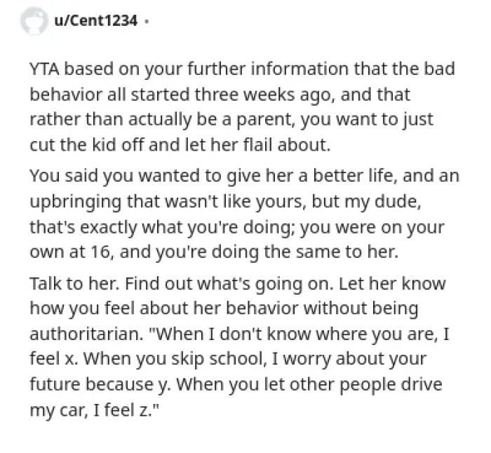 Communicate with your child instead of cutting them off