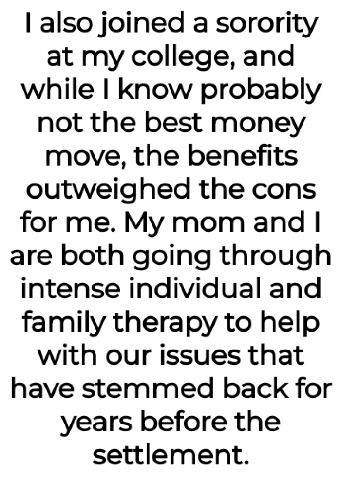 OP and her mother are attending family therapy