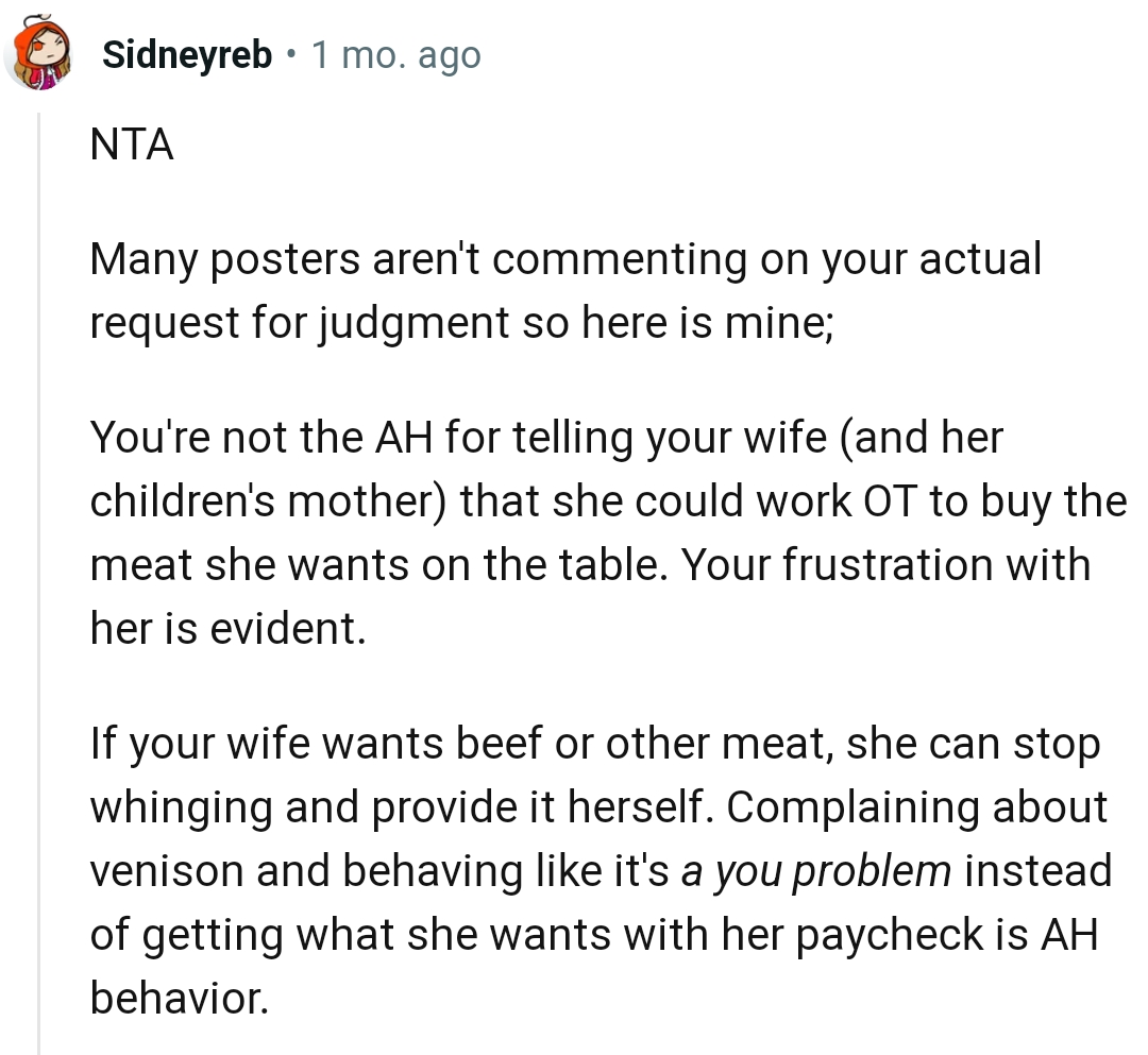 OP being frustrated with his wife is evident