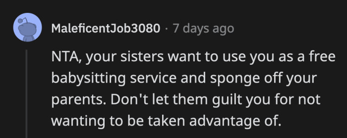 I wonder if OP would have given in without Anna's and their parents' backing