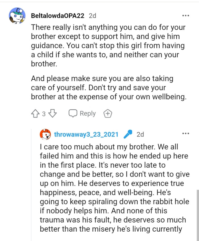 Do not save your brother at the expense of your own well-being