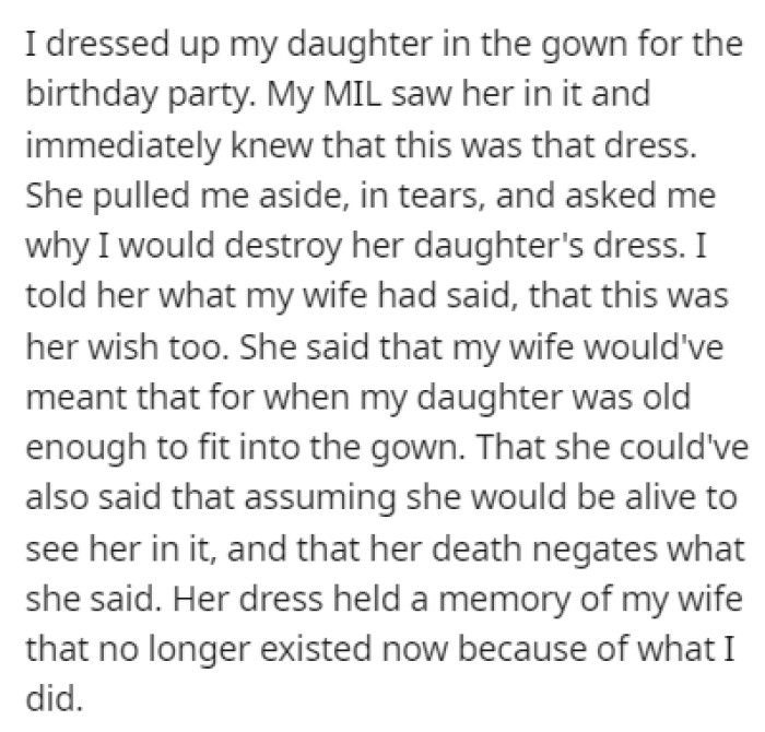 When his mother-in-law saw that, she burst into tears