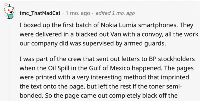 25. People in production really...
