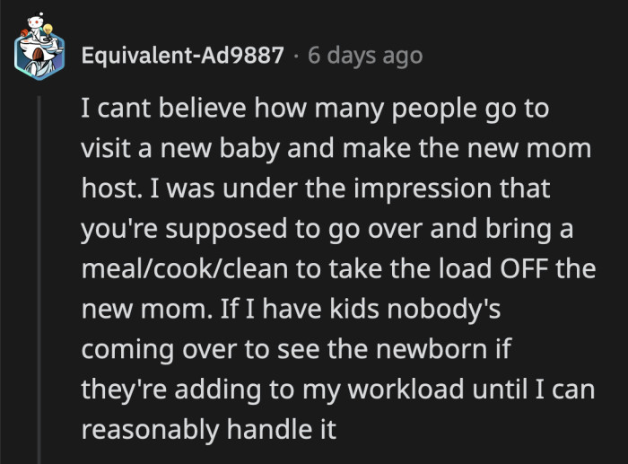 The idea of having to people-please three months after you gave birth sounds so awful