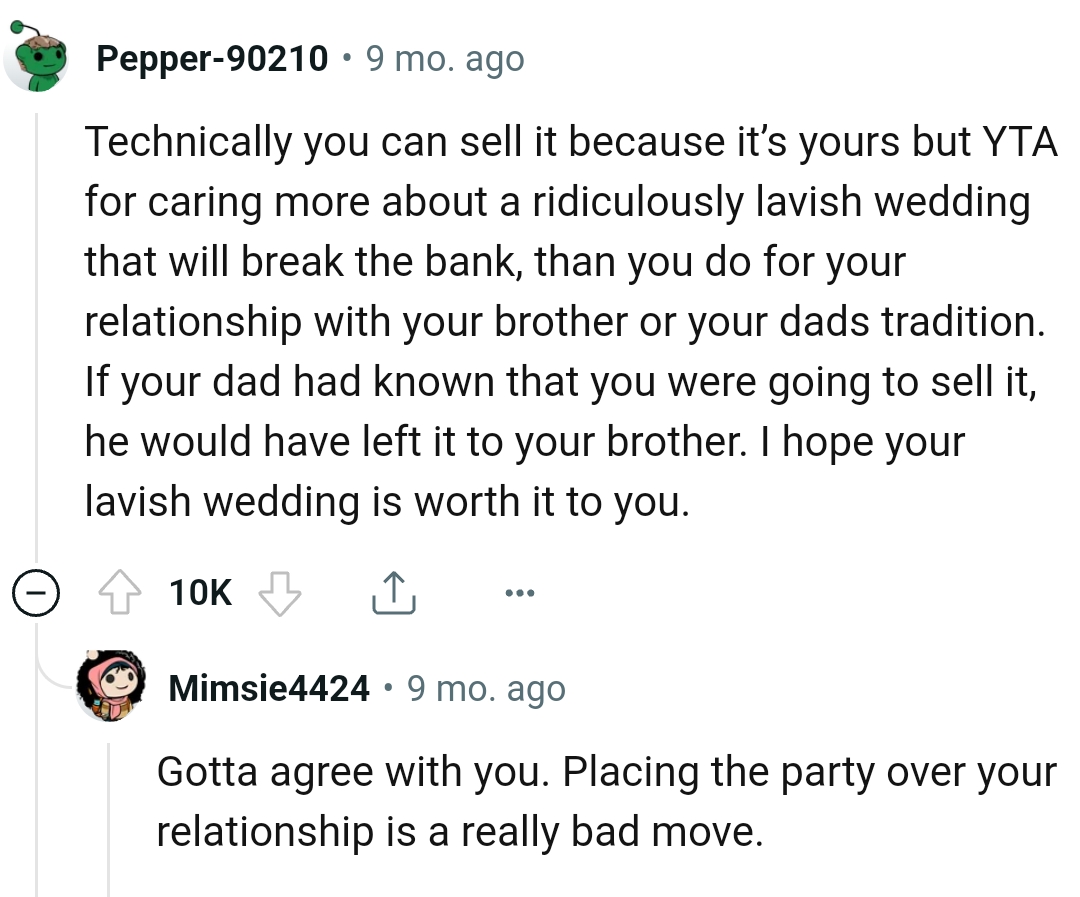 This Redditor Hopes the OP's Lavish Wedding Is Worth It to Him