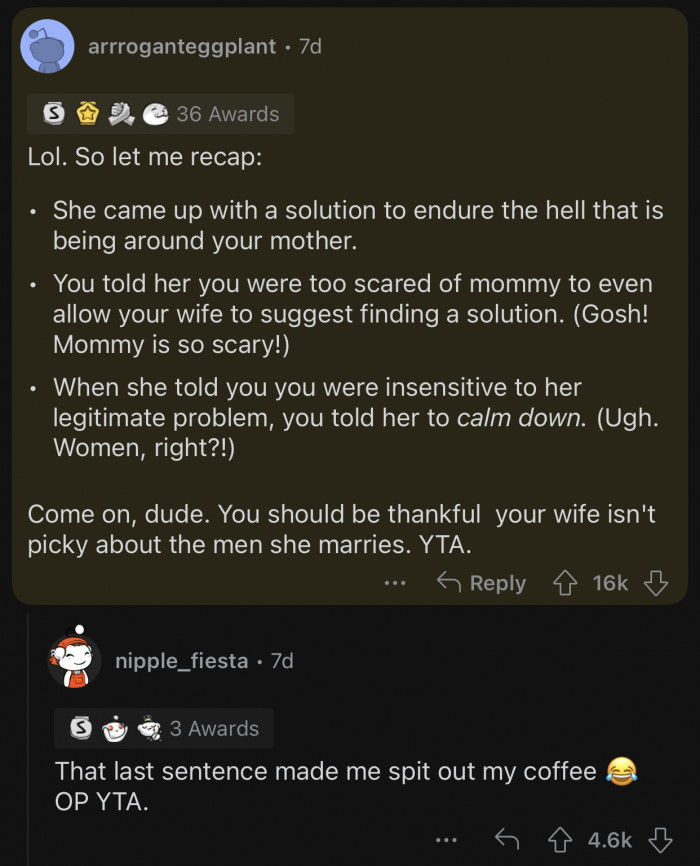 The OP should be thankful his wife is not picky when it comes to choosing a partner.