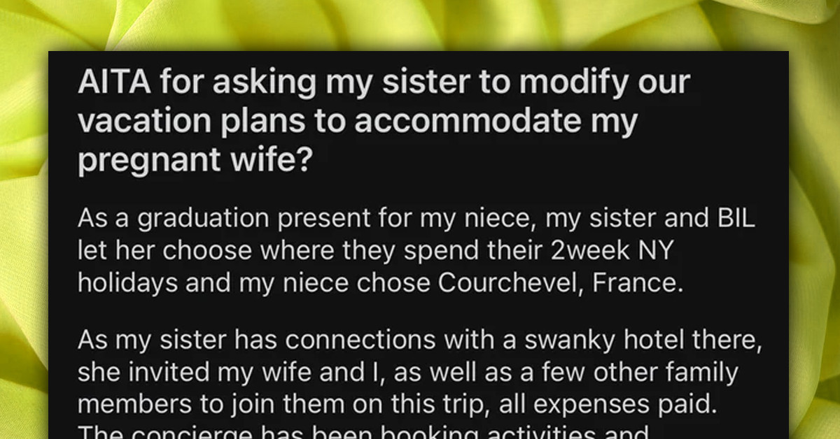 Couple Receives Free Vacation With Extended Family, Expects Postponement Due To Pregnancy