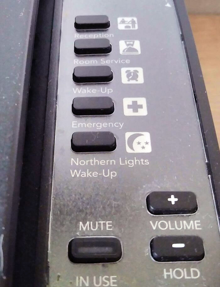 46. In Iceland, one hotel phone has this nifty button that can rouse you from your slumber if the Northern Lights decide to put on a dazzling show in the night sky.