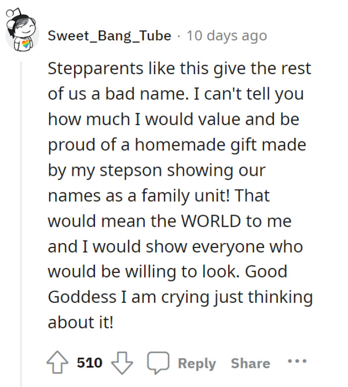 It would also mean the world to the kid. He’s a kid, they love it when parents appreciate their craft.