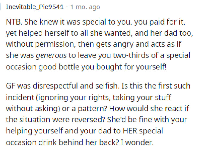 This Is Yet Another Comment Targeting the Girlfriend and How She Handled the Situation, Saying She Was Disrespectful and Selfish.