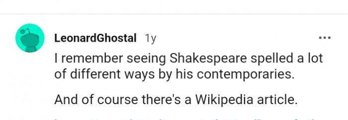 This Redditor remembers seeing Shakespeare spelled a lot of different ways