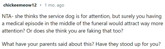 Service dogs are not about attention.