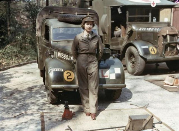 7. Queen Elizabeth during her WWII service.