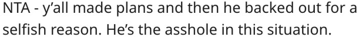 14. Her boyfriend made a selfish decision.