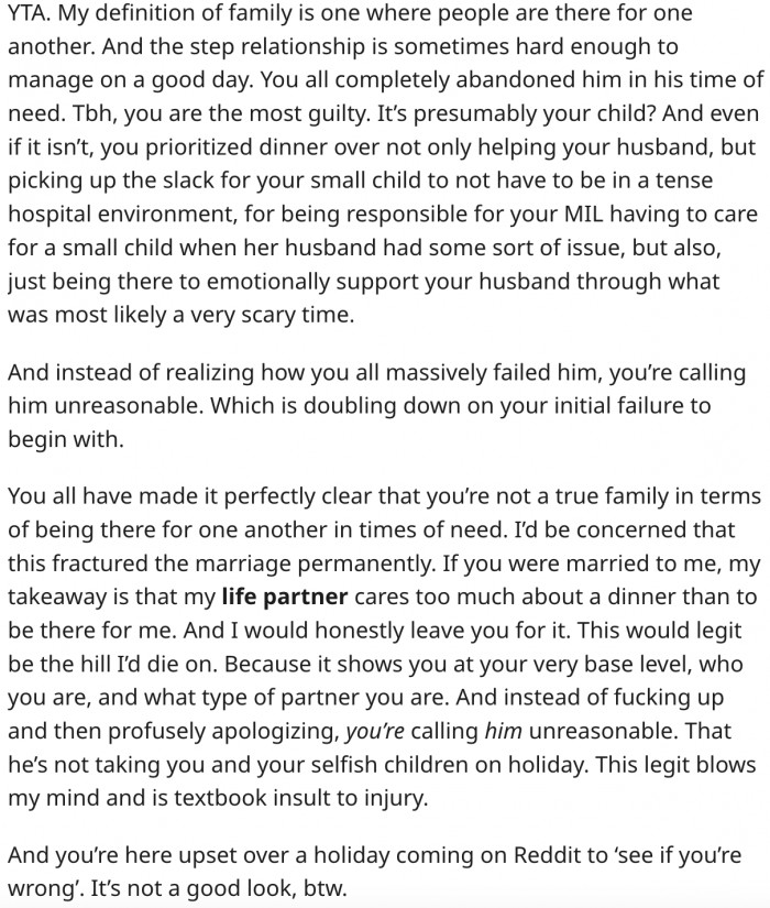 13. Family is supposed to support each other, especially in an emergency.