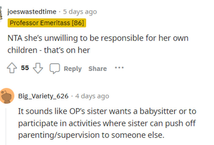 That's definitely on her, and most of us would agree with that, but we do understand why her sister would feel some type of way.