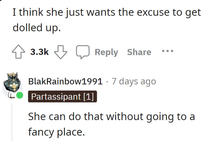 She could, but it's not the same.