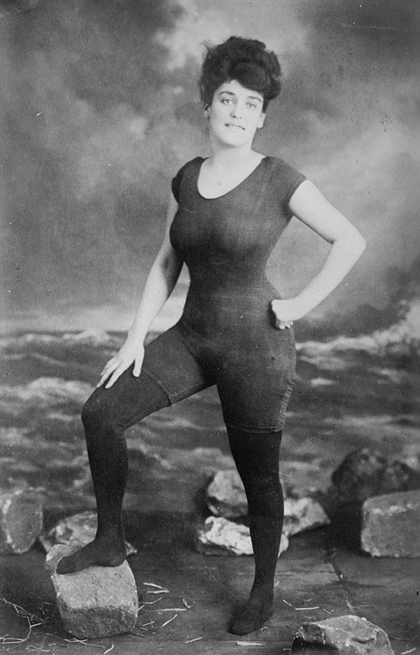 Annette Kellerman’s Epic 1907 Campaign to Award Women the Right to Wear Fitted One-Piece Bathing Suits, Which Eventually Led to Her Arrest for Indecent Exposure