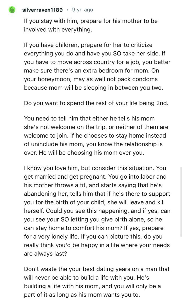 “Don't Waste Your Best Dating Years on a Man Who Will Never Be Able to Build a Life with You.”