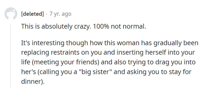 This situation is undeniably bizarre, with the landlord steadily encroaching on the tenant's life and vice versa.