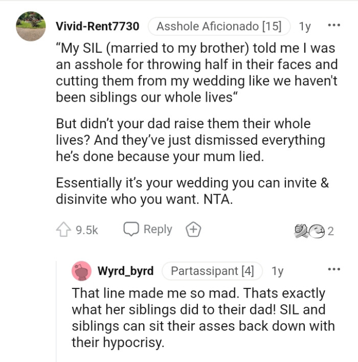 They just dismissed everything the OP's dad did for them