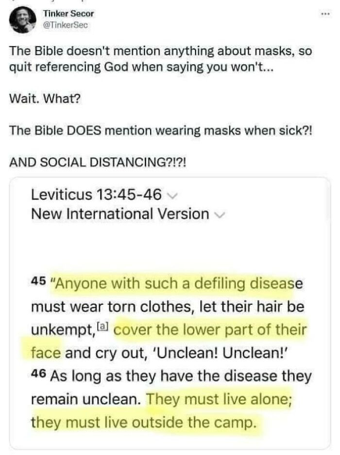 28. Even the Bible says we need masks.