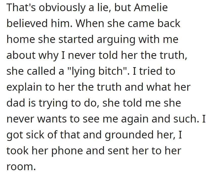 Amelie Believed OP's Husband and Called Her a 