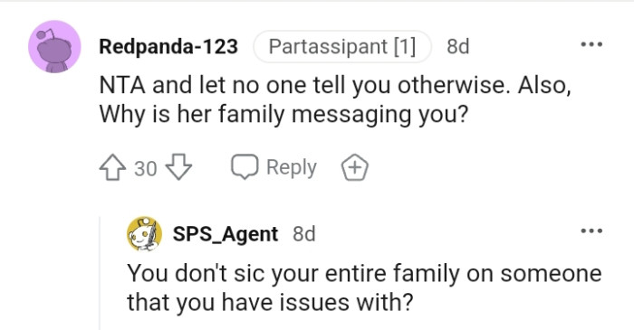 Why would the family be messaging the OP?