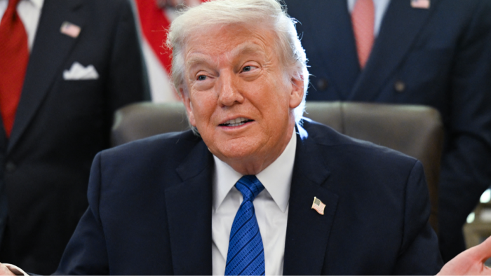 Donald Trump speaking about misleading media polling, reflecting shifting Republican sentiments ahead 2024