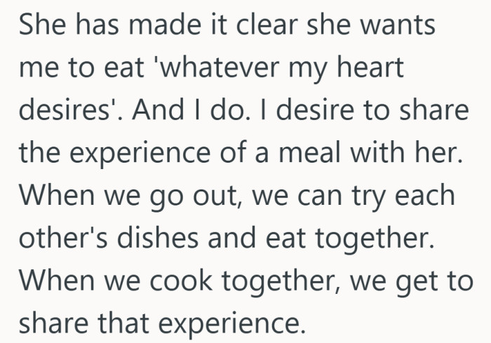 That line says everything. It is not about the food, it is about sharing the moment.