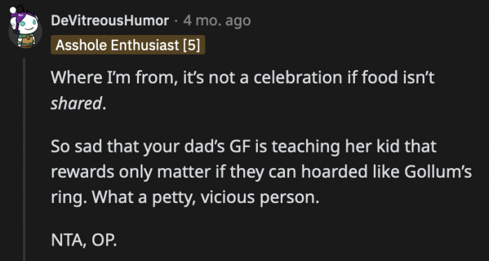 Greed is not a good look on anyone, and spoiling your kid is just setting her up for failure