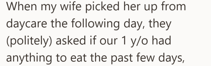 At daycare the next day, staff gently asked something that caught the parents off guard.