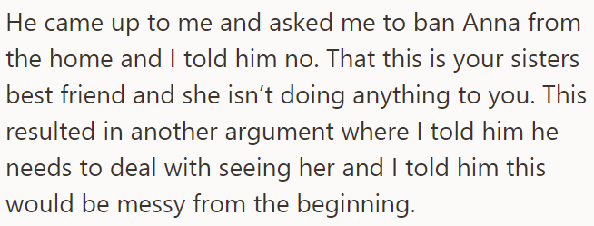 Noah Asked the OP to Ban Anna from Their Home, but the OP Refused