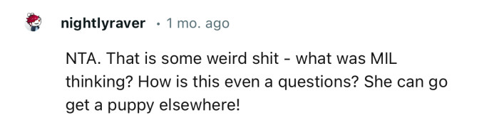 “NTA. That is some weird stuff—what was MIL thinking?”