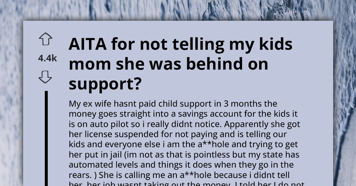 Man’s Ex-Wife Loses License After Missing Child Support, Then Blames Ex for Not Warning Her