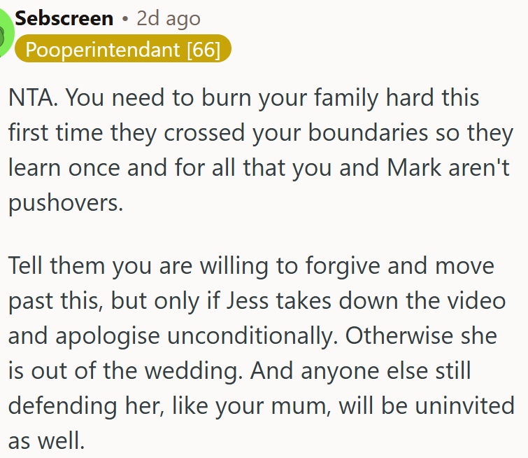 OP has to establish and stick to consequences when her family crosses the line.