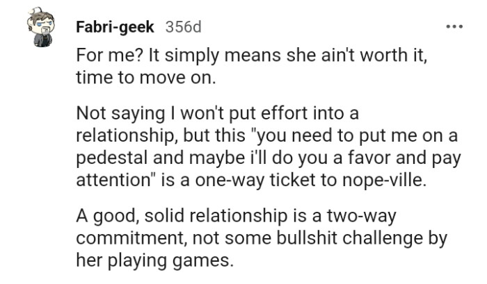 20. It Means She Ain't Worth It