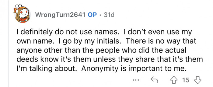 OP does not share any personal information on her blog.