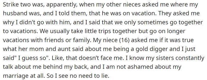 The OP's nieces asked her if the rumors of her marriage were true, and the OP confirmed: