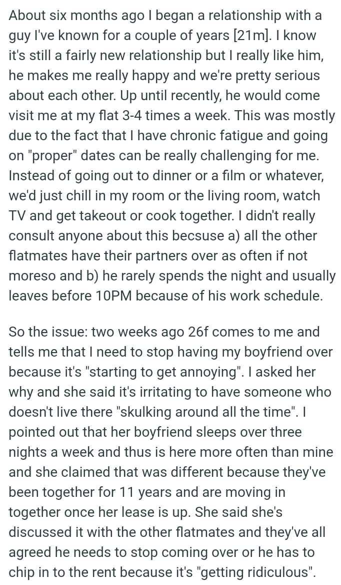 This Was Mostly Due to the Fact That the OP Has Chronic Fatigue