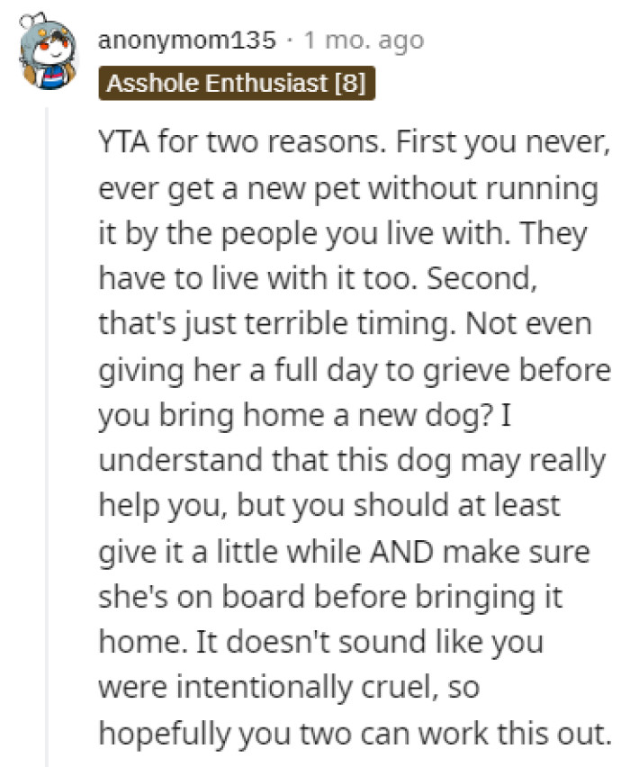 The people of Reddit didn't go easy on OP