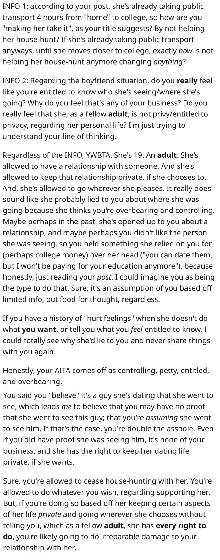 7. Her sister is an adult and is entitled to privacy, so she should stop being petty.