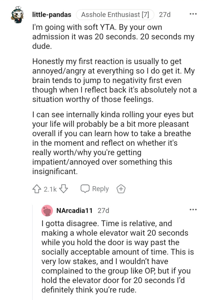 This Redditor's first reaction is usually to get annoyed or angry at everything